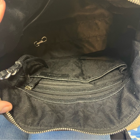 Michael Kors Corinne Black Pebbled Leather Tassel Large Boho Shoulder Bag - Picture 7 of 10